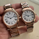 Cartier Ronde Full Rose Gold Couple Watch