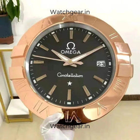 Omega Constellation Black Dial Rose Gold Wall Clock