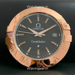 Omega Constellation Black Dial Rose Gold Wall Clock