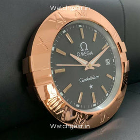 Omega Constellation Black Dial Rose Gold Wall Clock