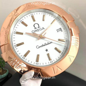 Omega Constellation White Dial Rose Gold Wall Clock