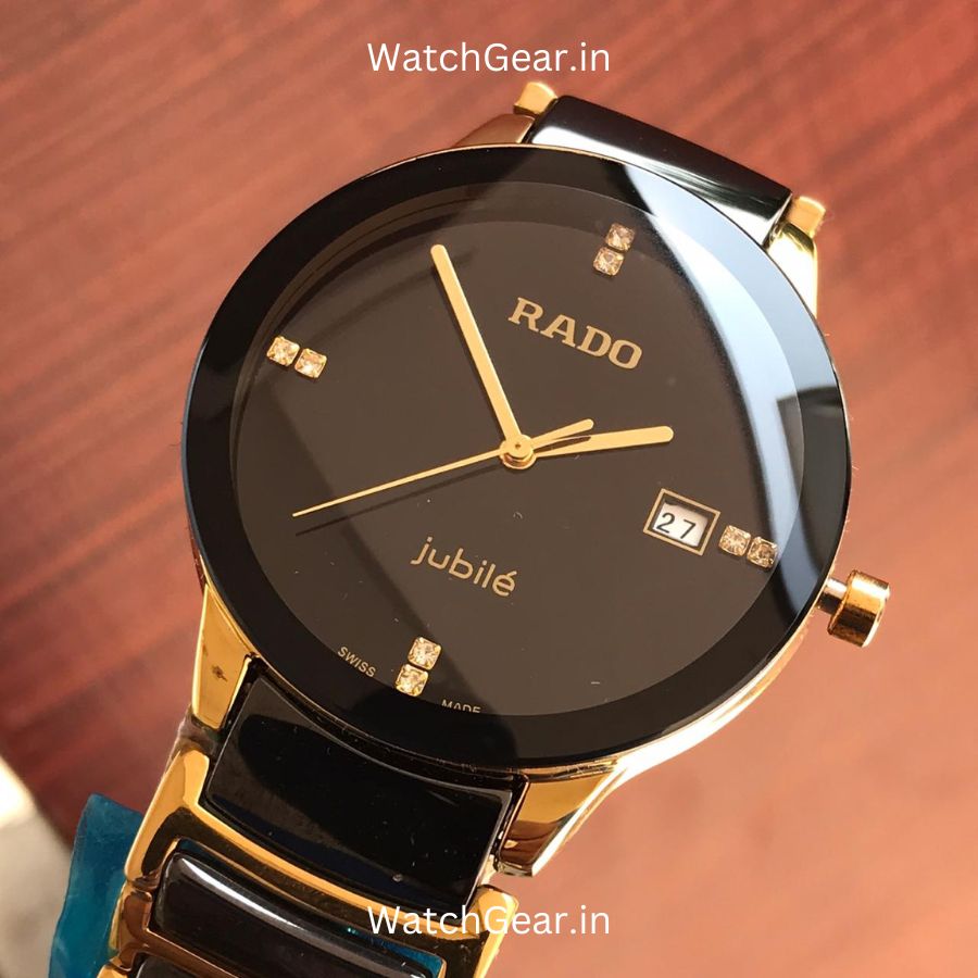 Rado Jubile Black Dial Rose Gold Watch