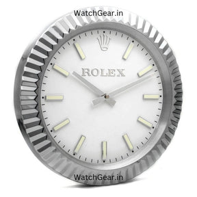 Rolex Datejust White Dial Silver Wall Clock