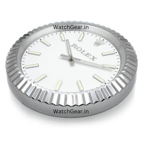 Rolex Datejust White Dial Silver Wall Clock