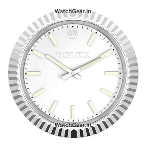 Rolex Datejust White Dial Silver Wall Clock