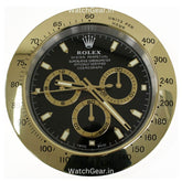 Rolex Daytona Black Dial Golden Wall Clock