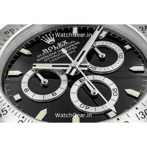 Rolex Daytona Black Dial Silver Wall Clock