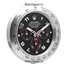 Rolex 'Paul' Daytona Black Dial Silver Wall Clock