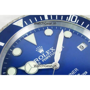 Rolex Submariner Blue Dial Steel Wall Clock