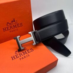 hermes black belt for men