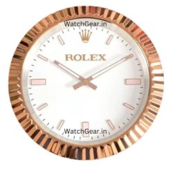 rolex datejust white dial rose gold wall clock