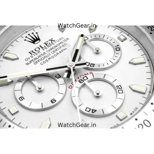 rolex daytona white dial silver wall clock