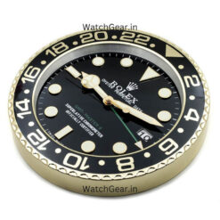 rolex gmt master ii black dial golden wall clock