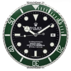 rolex submariner black dial green wall clock