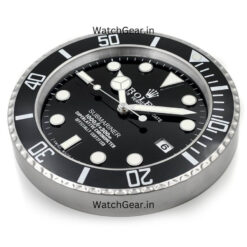rolex submariner black dial silver wall clock