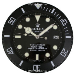 rolex submariner full black matte wall clock