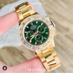 rolex daytona green dial full gold watch