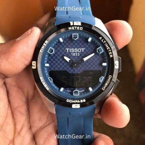 tissot t touch solar blue rubber strap watch