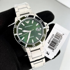 Emporio Armani AR11338 Green Dial Steel Bracelet Watch