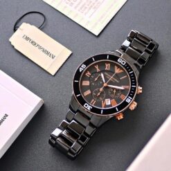 emporio armani black dial pure ceramic watch