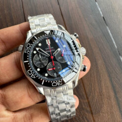 omega seamaster 300m diver black dial 3 chrono watch