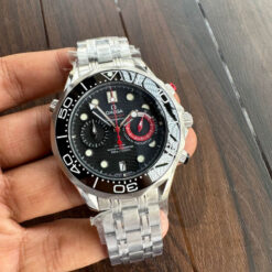 omega seamaster 300m diver black dial steel watch