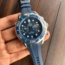 omega seamaster 300m diver full blue rubber strap watch