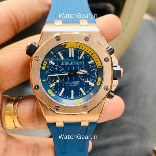 Audemars Piguet Royal Oak Blue Dial Rose Gold Automatic Watch - Image 2