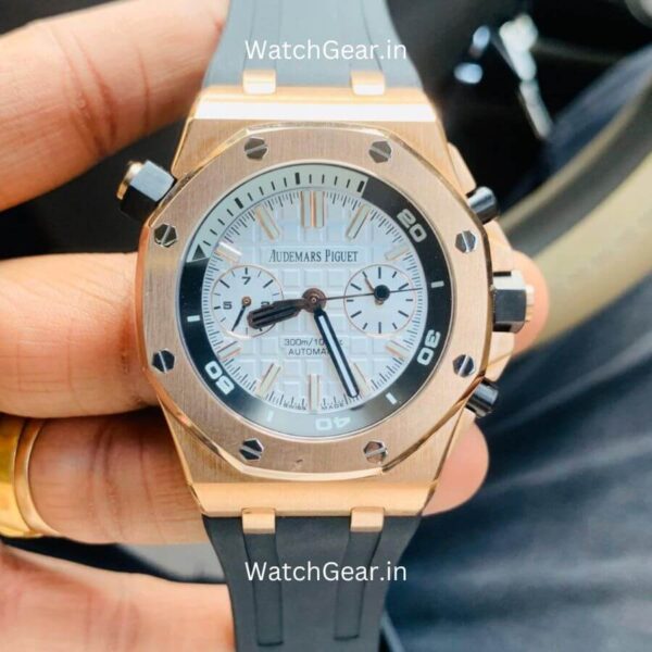 Audemars Piguet Royal Oak White Dial Rose Gold Automatic Watch - Image 2