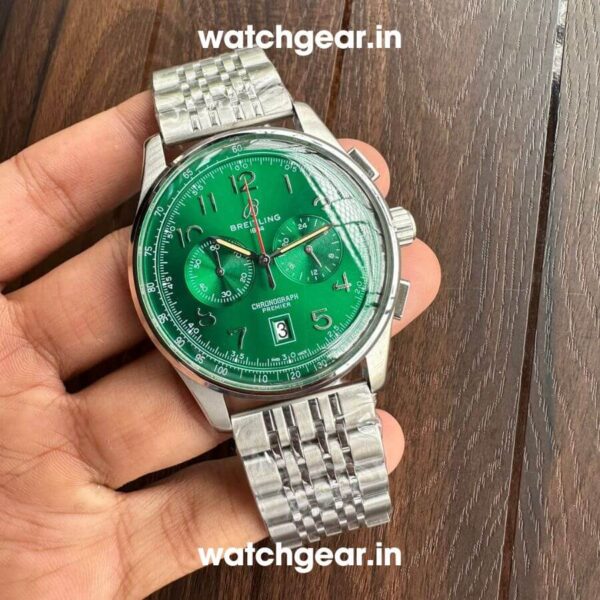 Breitling Premier B01 Green Dial Steel Watch