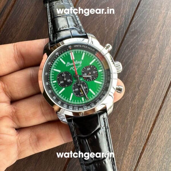 Breitling Top Time B01 Ford Mustang Green Dial Leather Watch