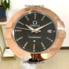 omega constellation black dial rose gold wall clock 1