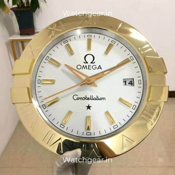 Omega Constellation White Dial Gold Wall Clock