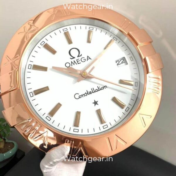 Omega Constellation White Dial Rose Gold Wall Clock - Image 2