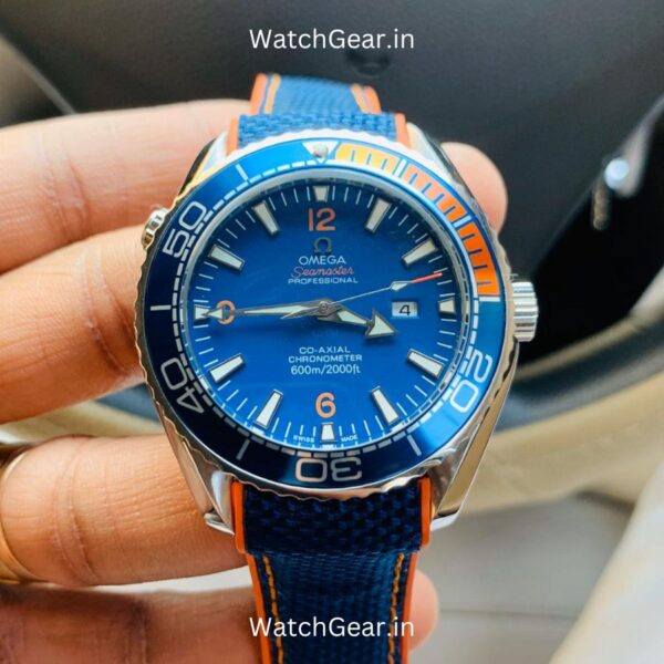 Omega Seamaster Planet Ocean Orange Rubber Strap Watch - Image 2