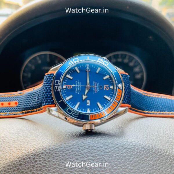 Omega Seamaster Planet Ocean Orange Rubber Strap Watch - Image 3