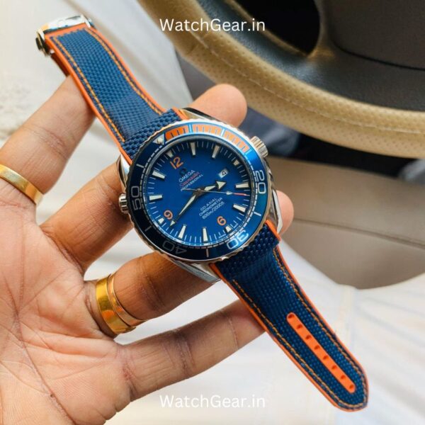 Omega Seamaster Planet Ocean Orange Rubber Strap Watch - Image 4