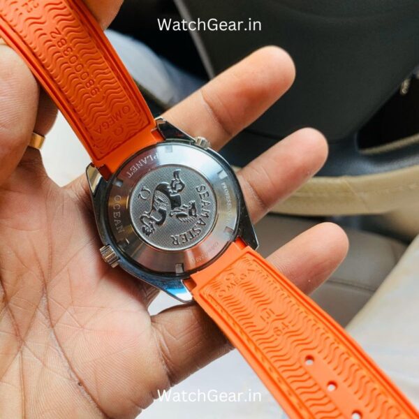 Omega Seamaster Planet Ocean Orange Rubber Strap Watch - Image 5