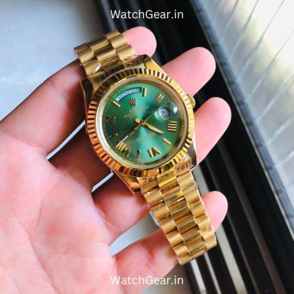 Rolex Datejust Green Dial Full Gold Watch