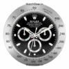rolex daytona black dial silver wall clock