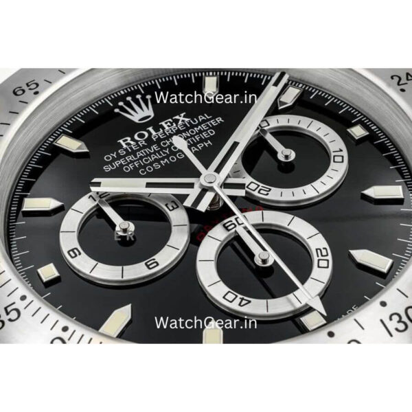 Rolex Daytona Black Dial Silver Wall Clock - Image 4