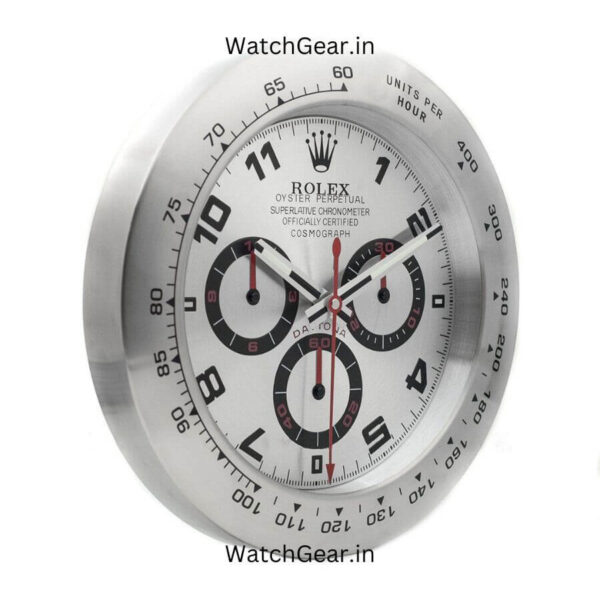 Rolex Daytona Silver Dial Silver Wall Clock - Image 2