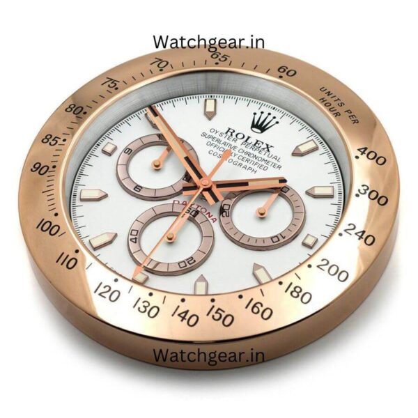 Rolex Daytona White Dial Rose Gold Wall Clock - Image 3