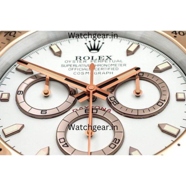 Rolex Daytona White Dial Rose Gold Wall Clock - Image 4