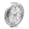 Rolex Daytona White Dial Silver Wall Clock