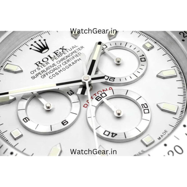 Rolex Daytona White Dial Silver Wall Clock - Image 4