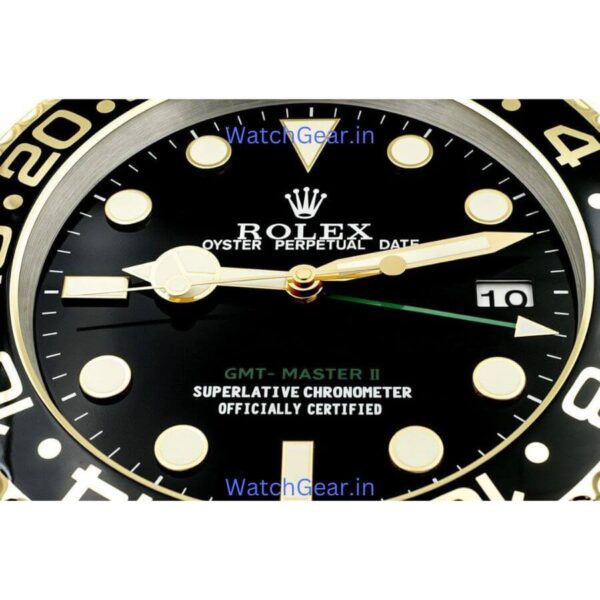 Rolex GMT Master II Black Dial Golden Wall Clock - Image 4