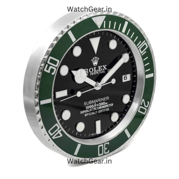 Rolex Submariner Black Dial Green Wall Clock - Image 2