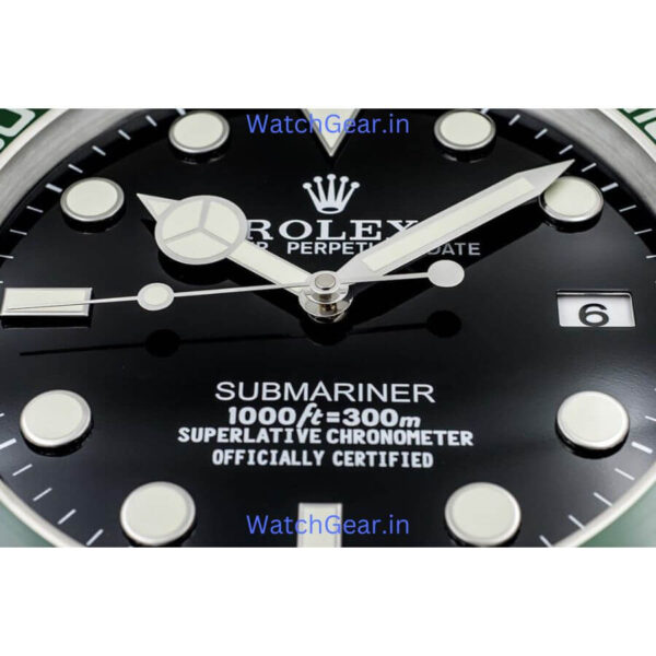 Rolex Submariner Black Dial Green Wall Clock - Image 3