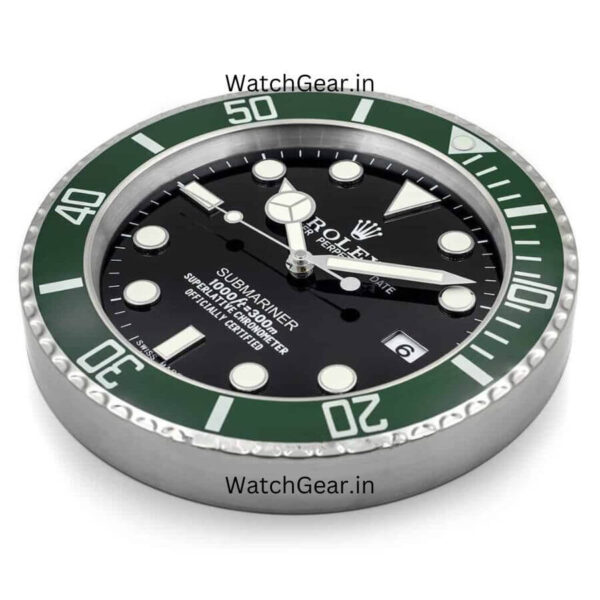 Rolex Submariner Black Dial Green Wall Clock - Image 4